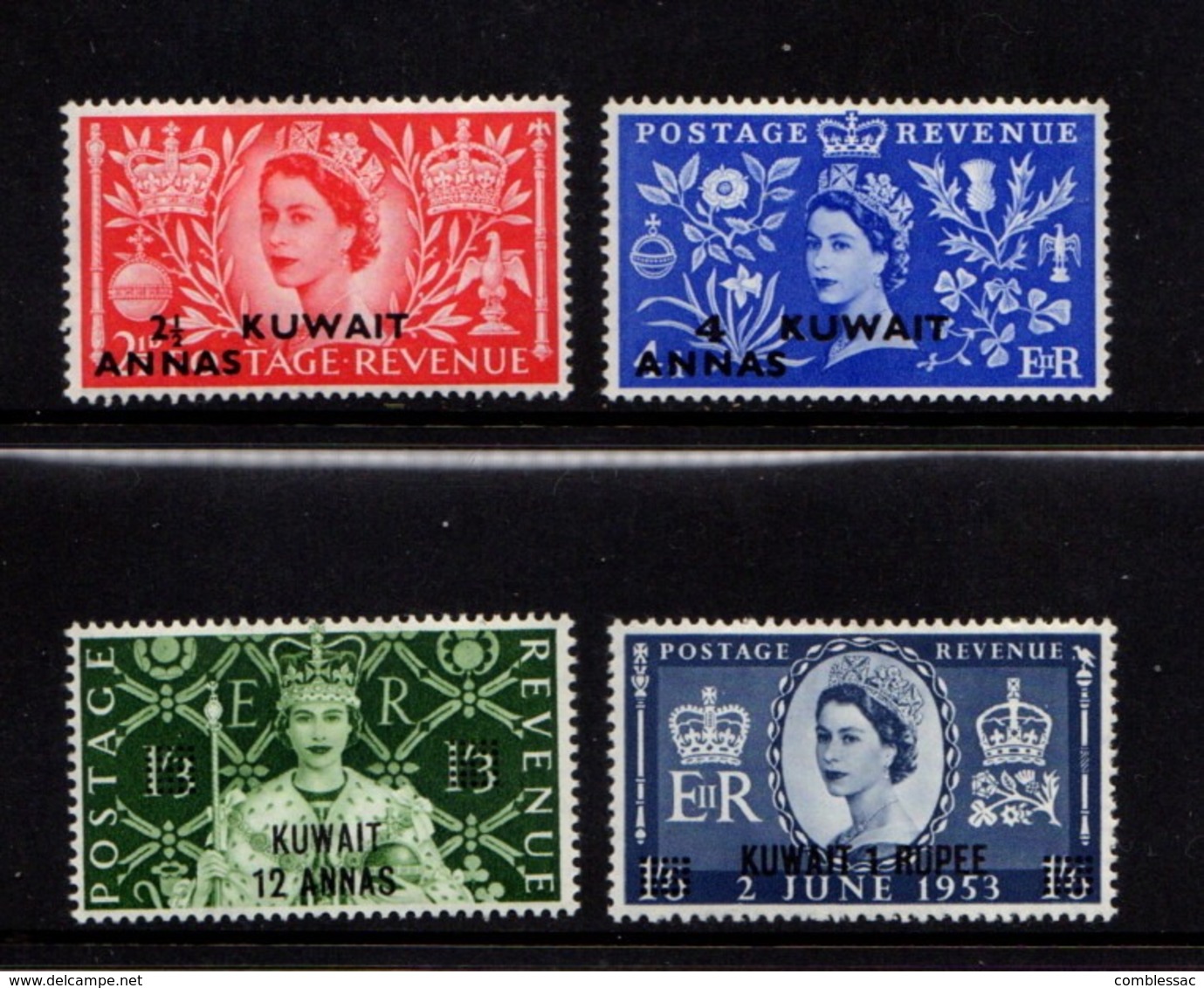 KUWAIT    1953    Coronation    Overprint    Set  Of  4    MH - Kuwait