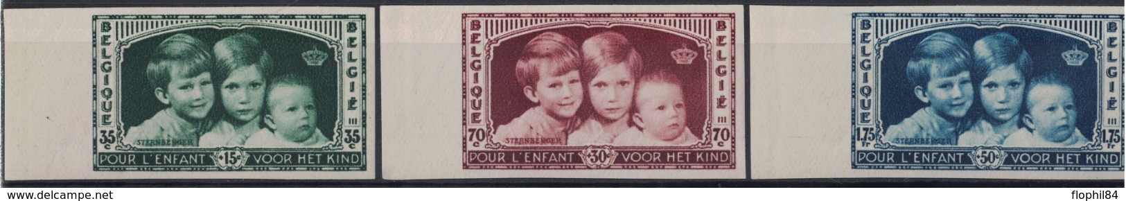 BELGIQUE -  SPECIMEN - N°404 A 406 - NON DENTELE - BORD DE FEUILLE - NEUF SANS TRACE DE CHARNIERE. - Autres & Non Classés