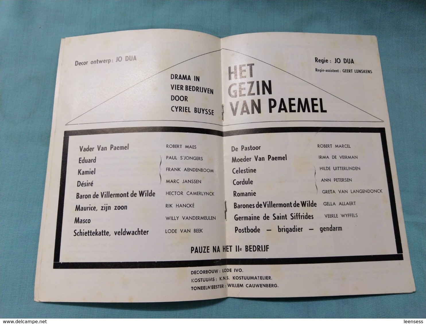 Het Gezin Van Paemel, Cyriel Buysse; Brochure Bij Theatervoorstelling Door KNS, 1965; In Regie Van Jo Dua. - Theater