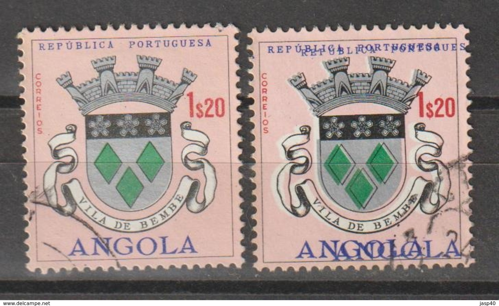 ANGOLA CE AFINSA 464 - DUPLA IMPRESSÃO DAS LEGENDAS - Angola