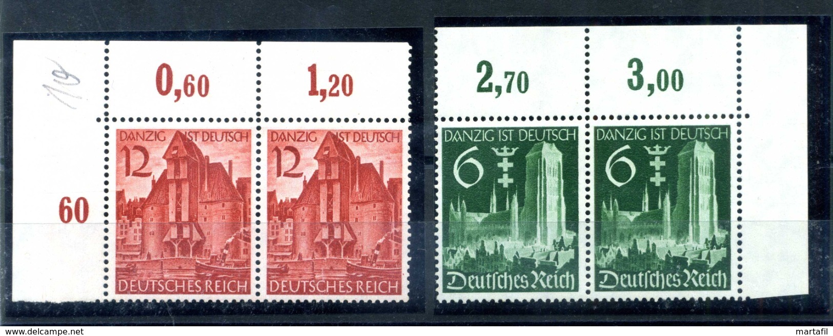 1939 TERZO REICH SET MNH ** COPPIA ADF - Ungebraucht