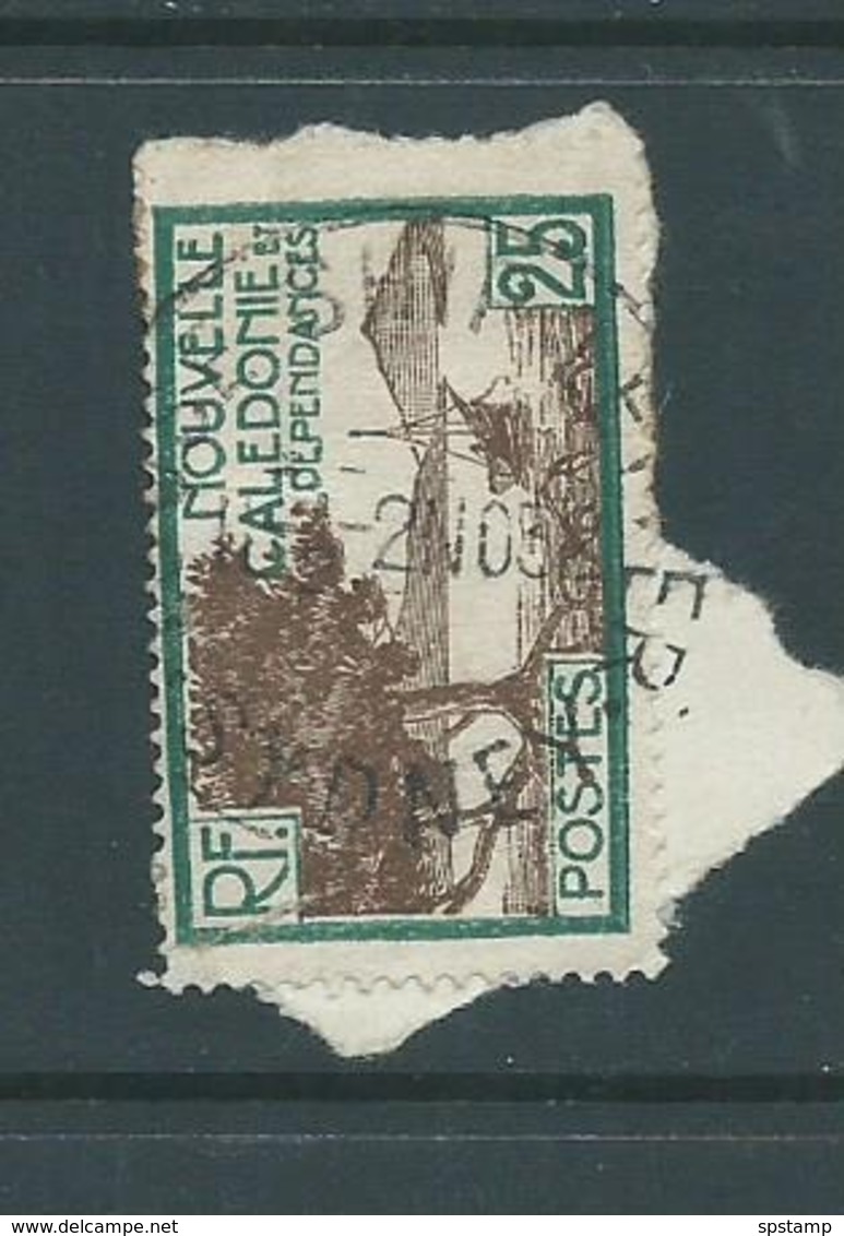 New Caledonia 25c Boat In Harbour Definitive With Sydney Ship Letter 1932 Cds Used On Piece - Used Stamps