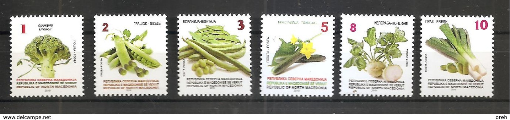 MACEDONIA NORTH,MAZEDONIEN, 2019,VEGETABLES,DEFINITIVE STAMPS,,MNH - Macedonia Del Nord