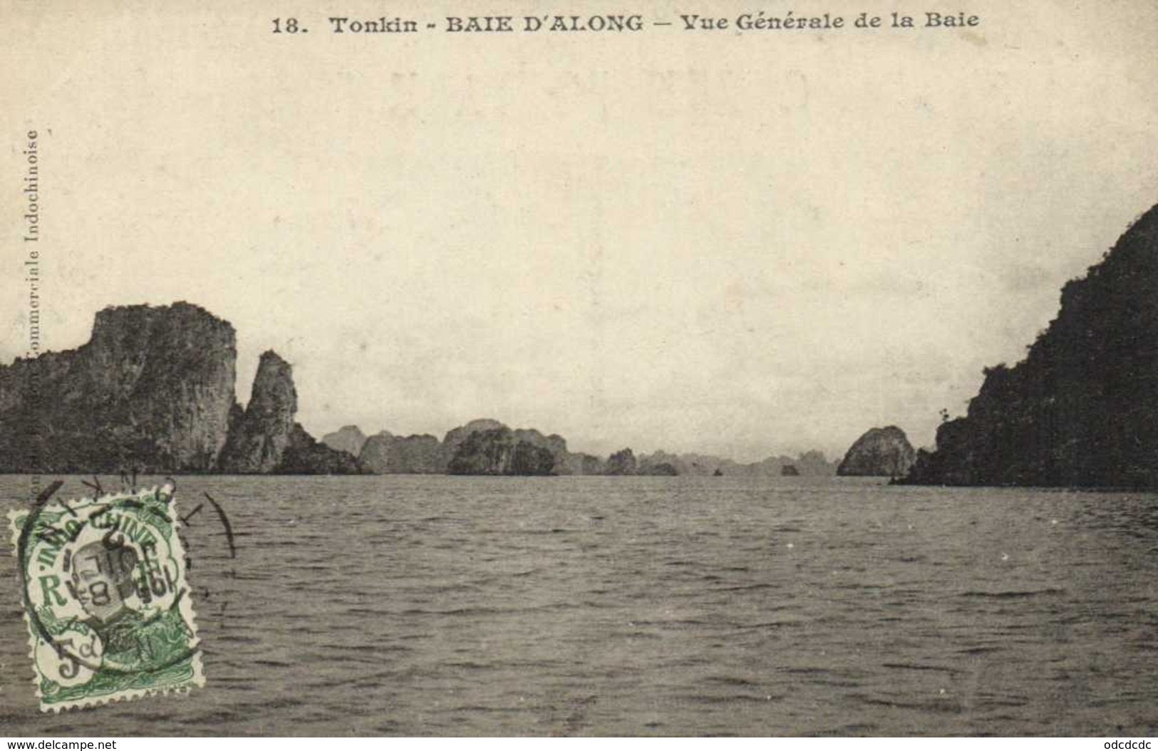 Tonkin BAIE D'ALONG Vue Générale De La Baie + Beau Timbre 5c  RV - Viêt-Nam