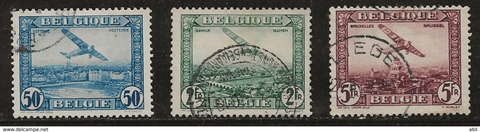 Belgique 1930 N°Y.T. :  PA. 1,3 Et 5 Obl. - Other & Unclassified