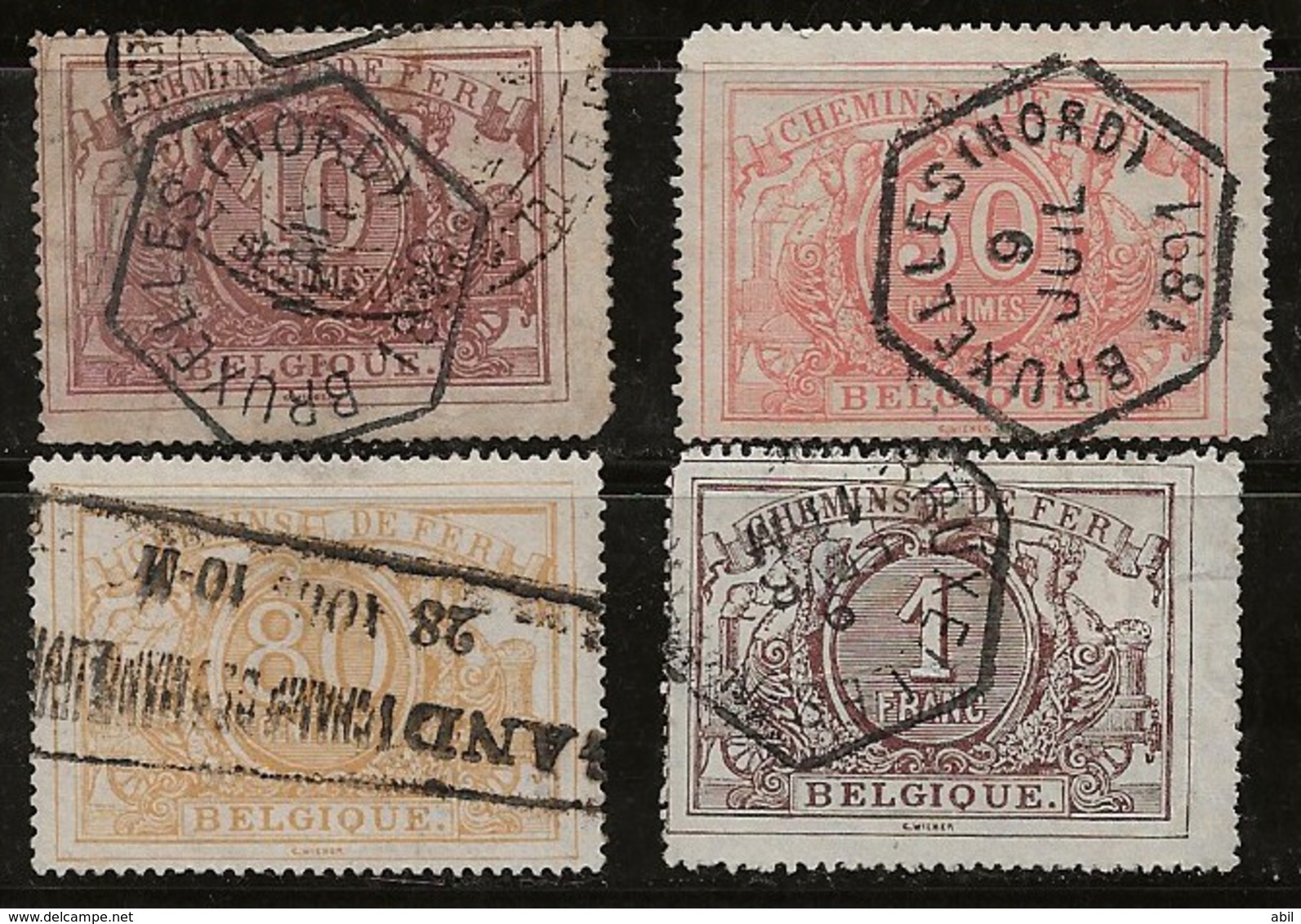 Belgique 1882-1894 N°Y.T. :  CP. 7,11,12 Et 13 Obl. - Used