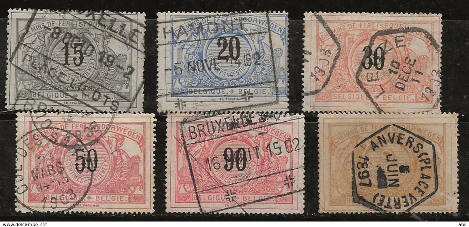 Belgique 1895-1902 N°Y.T. :  CP. 15,17,19,21,25 Et 27 Obl. - Sonstige & Ohne Zuordnung