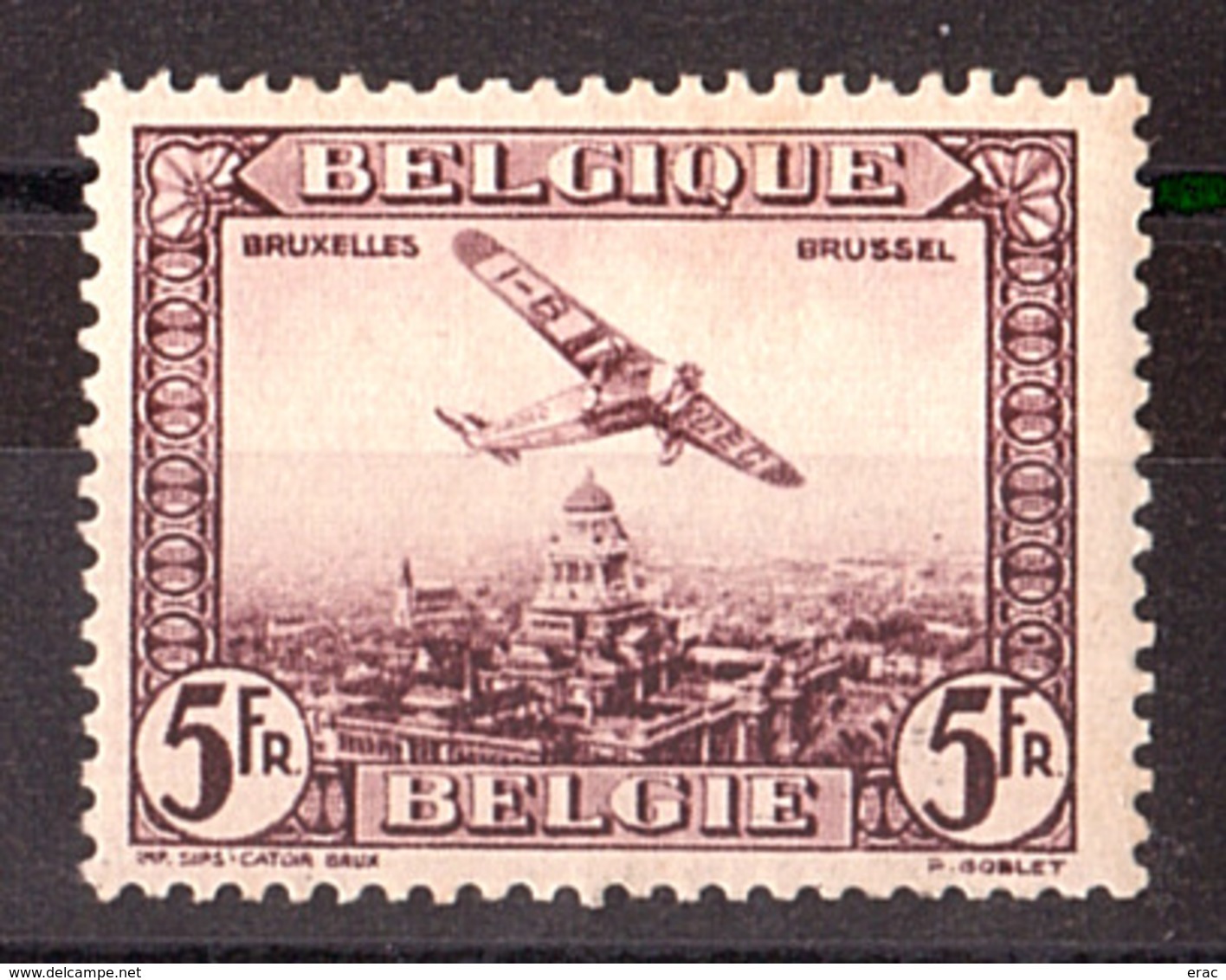 Belgique - 1930 - PA N° 5 - Neuf * - Avion Survolant Bruxelles - Sonstige & Ohne Zuordnung