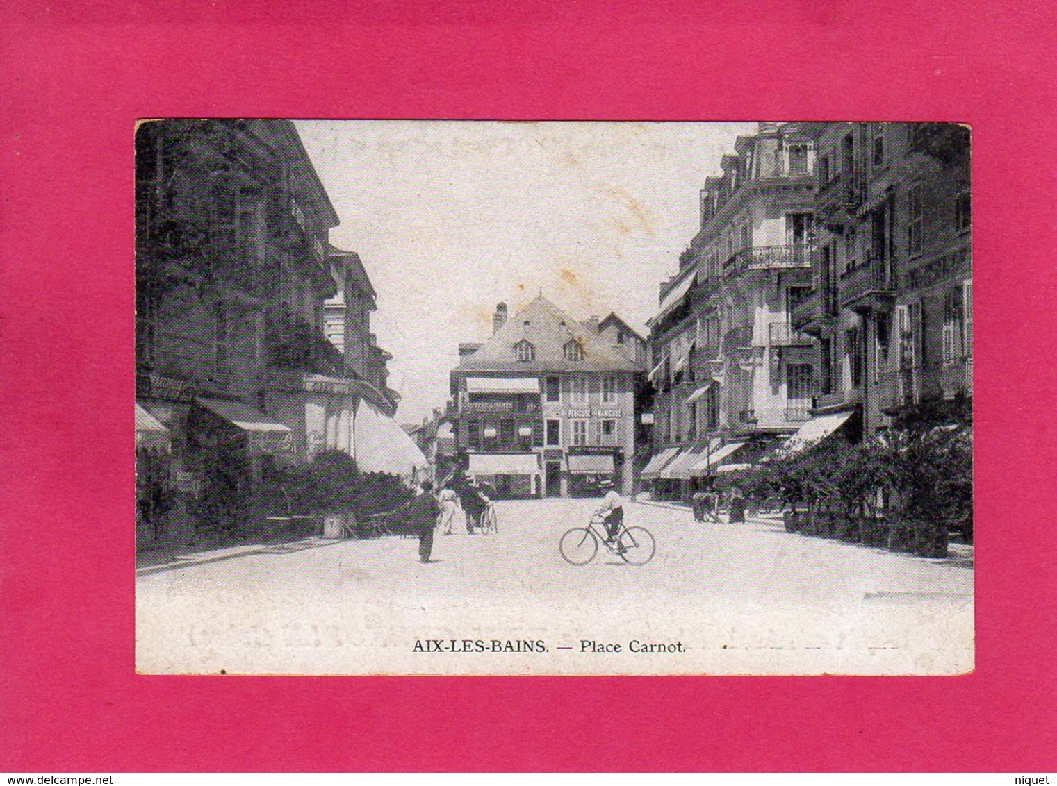 73 Savoie, AIX-les-BAINS, Place Carnot, Animée, Commerces, (Publicité Fermifuge Pivot) - Aix Les Bains