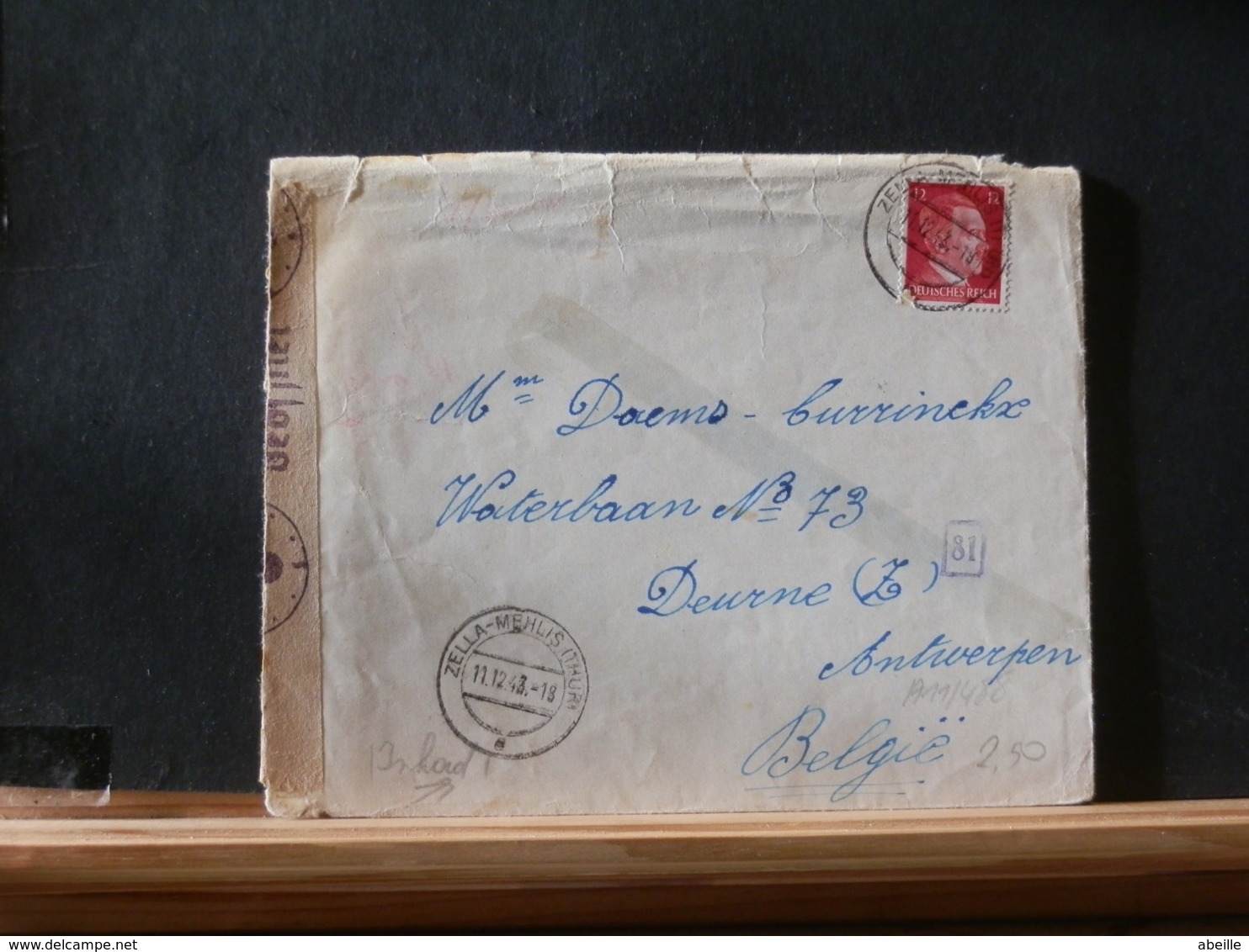 A11/488   LETTRE ALLEMAGNE  CENSURE  POUR LA BELG.1943 - Briefe U. Dokumente