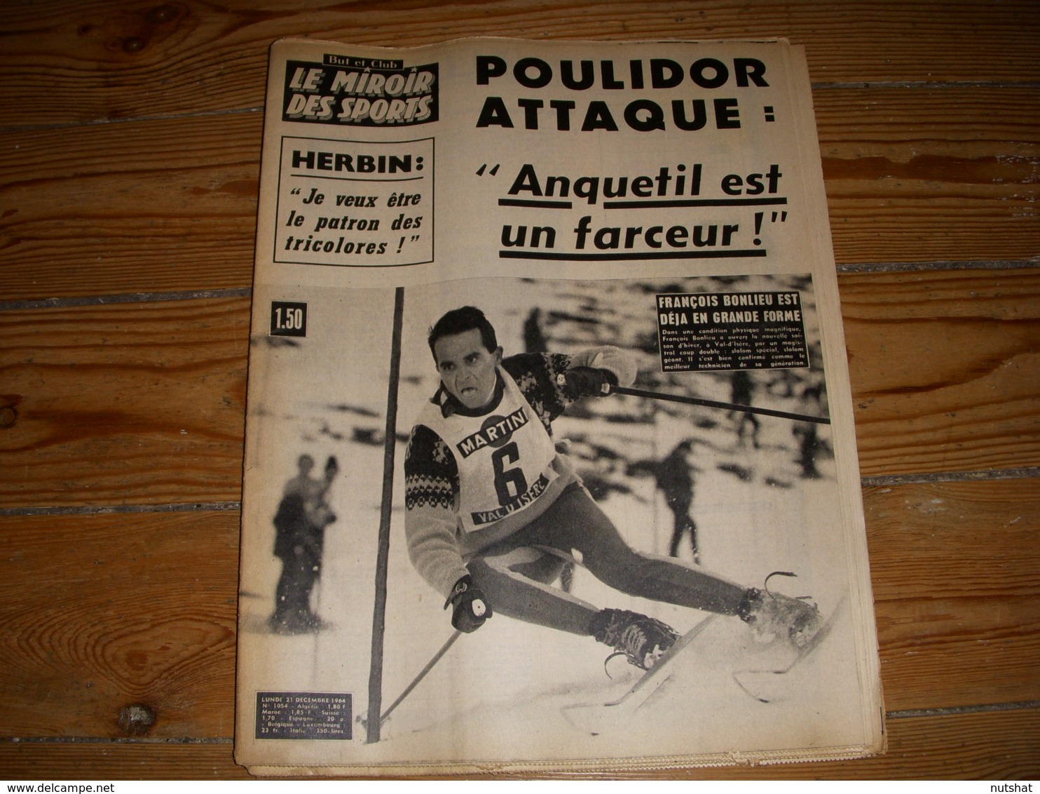 MIROIR Des SPORTS 1054 21.12.1964 SKI BONLIEU FOOT HERBIN NATATION SCHOLLANDER - Sport