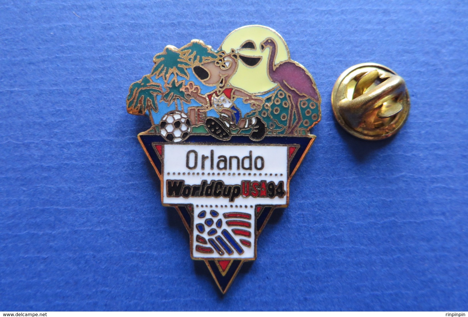 Pin's,Sport,WORLD CUP USA 94,ORLANDO,mascotte,ball,soccer,ville,Flamingo, - Fussball