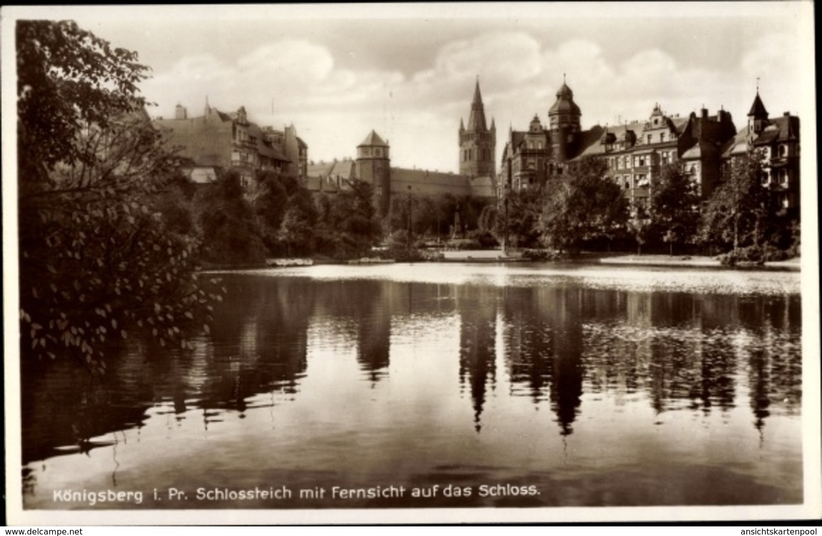 Cp Kaliningrad Königsberg Ostpreußen, Schlossteich Mit Fernsicht Auf Das Schloss - Ostpreussen