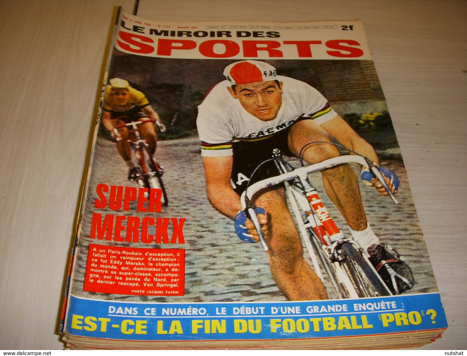 MIROIR Des SPORTS 1231 11.04.1968 VELO PARIS ROUBAIX MERCKX DOSSIER FOOTBALL PRO - Sport