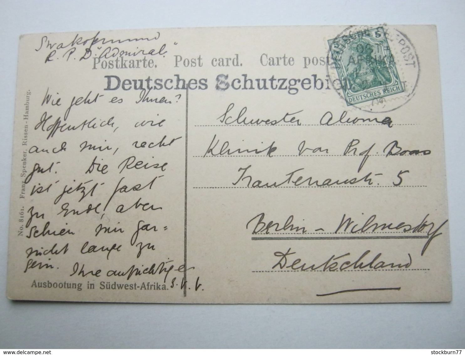 DSW , Deutsches Schutzgebiet , Klarer Stempel Auf Ansichtskarte  Swakopmund 1909 - German South West Africa