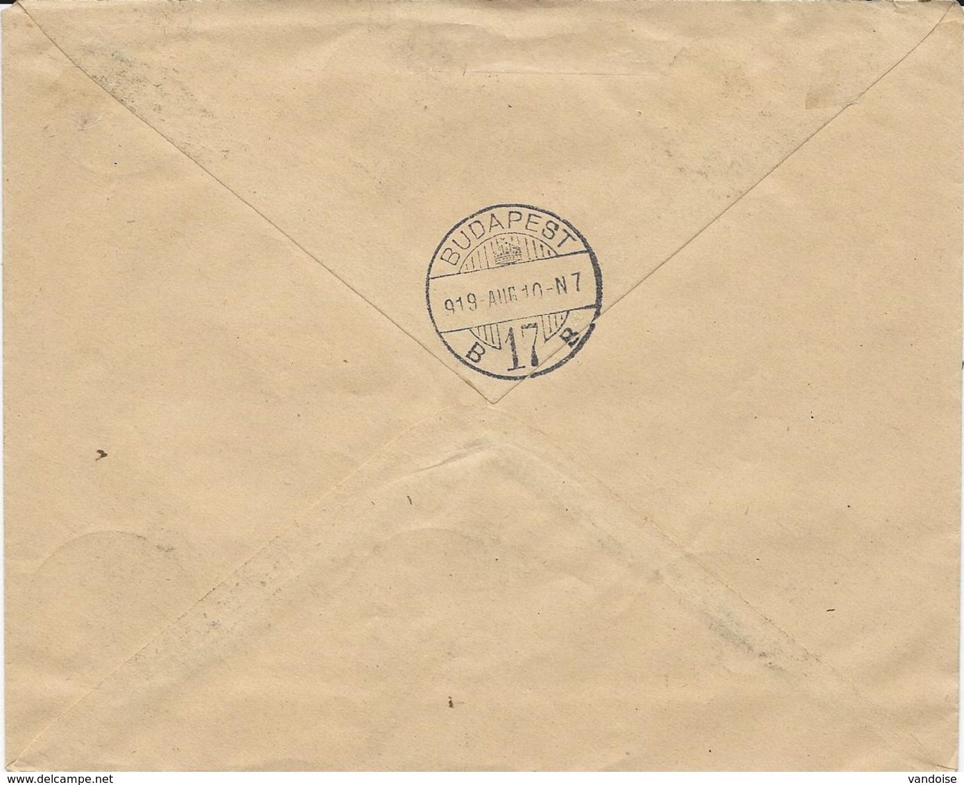 LETTRE RECOMMANDEE 1919 AVEC 6 TIMBRES AVEC SURCHARGE - Cartas & Documentos