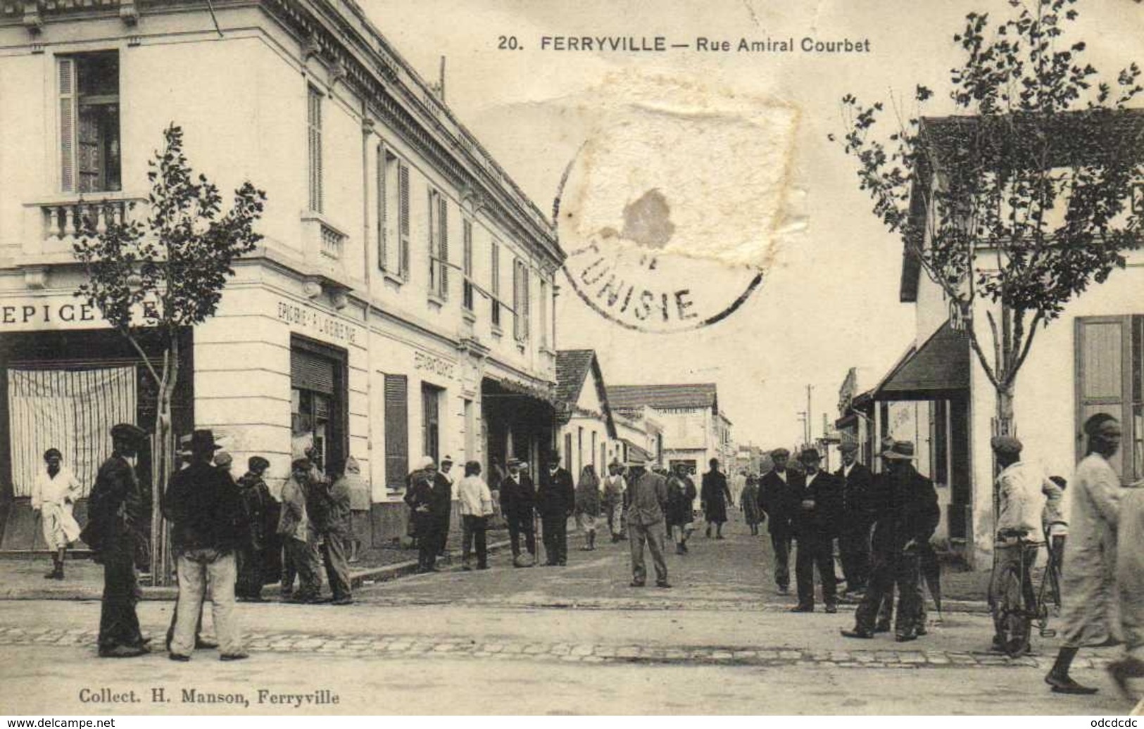 FERRYVILLE Rue Amiral Courbet Epicerie Algerienne Animée RV - Tunisia