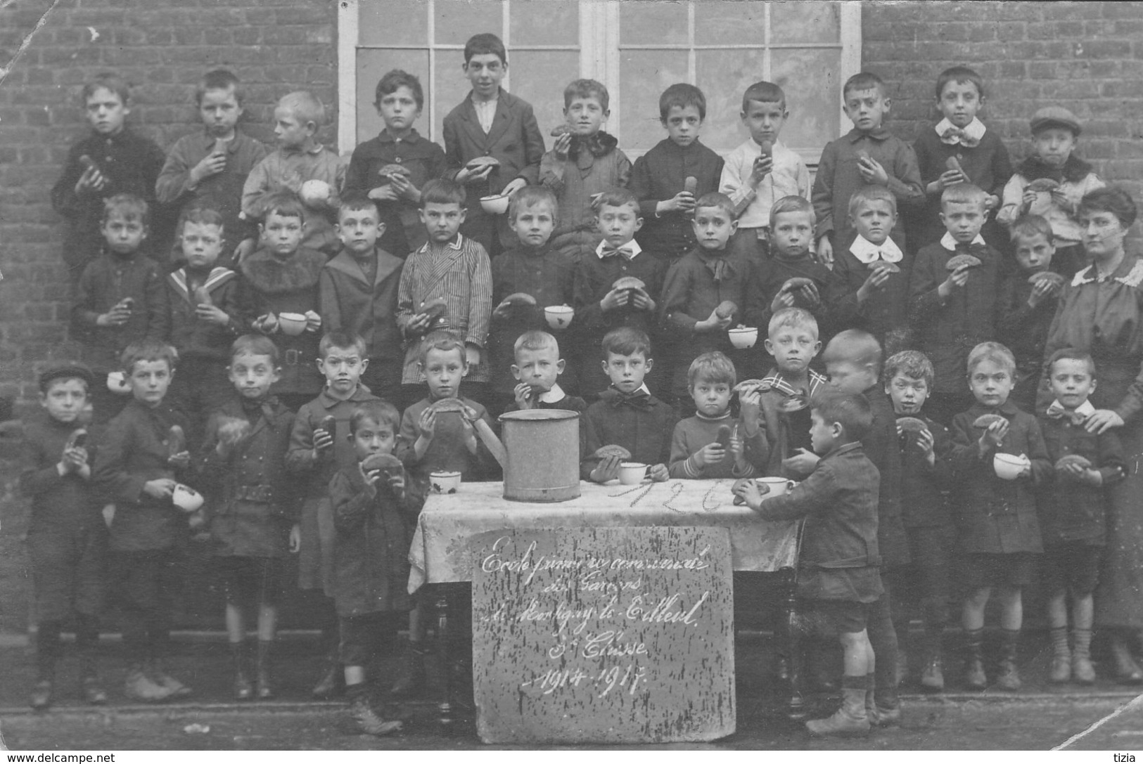 Photo. Ecole Primaire Des Garçons Montigny-Le-Tilleul.  1914-1917- Scan- - Montigny-le-Tilleul