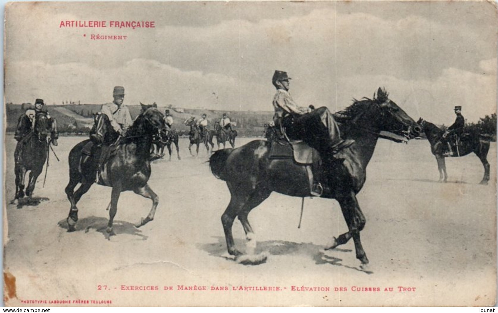 Militaire - Artillerie Française - Régiment - Exercices De Manège Dans L'artillerie - Elévation Des Cuisses Au Trot - Manovre