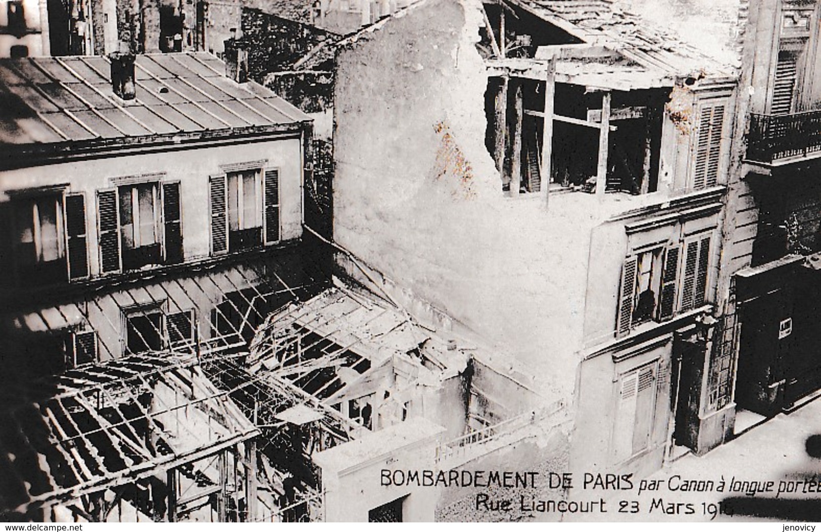 BOMBARDEMENT DE PARIS PAR CANON A LOGUE PORTEE RUE LIANCOURT  3 MARS 1918  REF 61516 - Arrondissement: 14