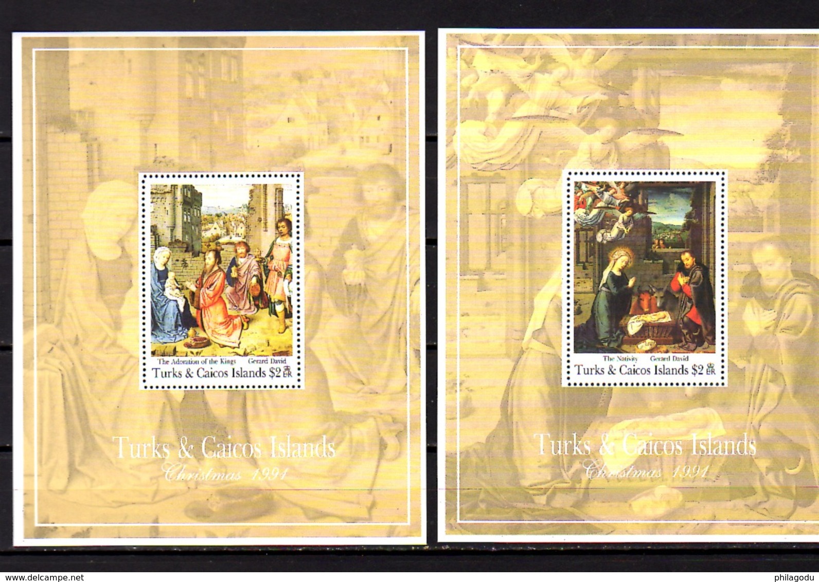 Turks Et Caiques 1991-94, Elisabeth II, Lady Di, Tableaux De David,  BF Entre 103 / 104 Et 112**, Cote 41  E - Turks & Caicos (I. Turques Et Caïques)