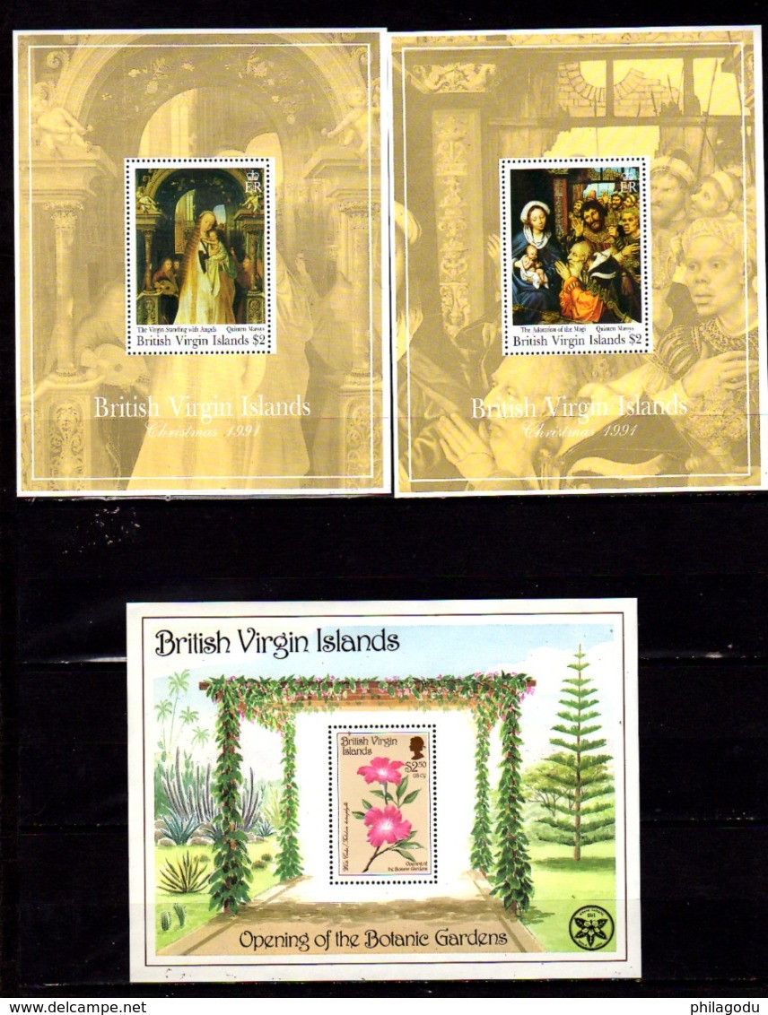 Iles Vierges 1983-91, Bateaux, Oiseaux, Noël, 535 / 542** + BF 20-45-70/71**, Cote 57,50 € - British Virgin Islands
