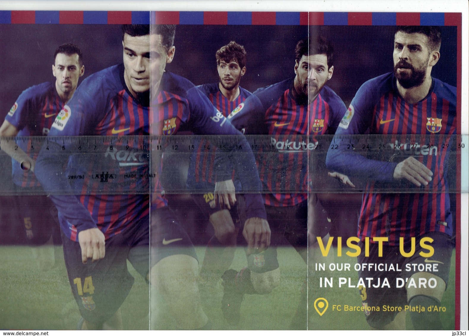 Pique, Messi, Busquets, Etc. Folder FC Barcelona Official Store Platja D'Aro - Publicités