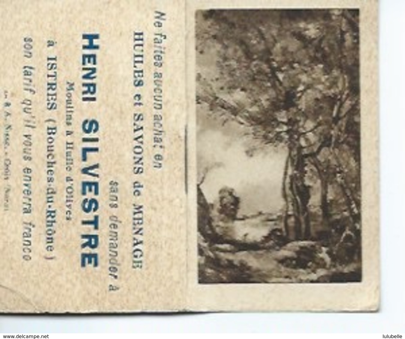 CALENDRIER 1928 - "HENRI SYLVESTRE" - ISTRES - Autres & Non Classés
