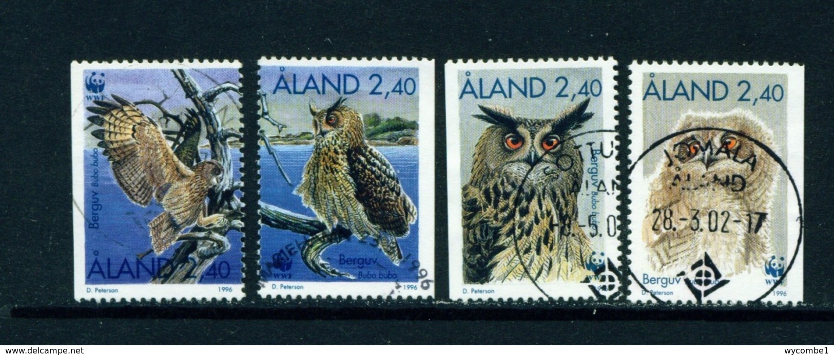 ALAND  -  1996 Eagle Owl Set As Single Stamps Used As Scan - Aland