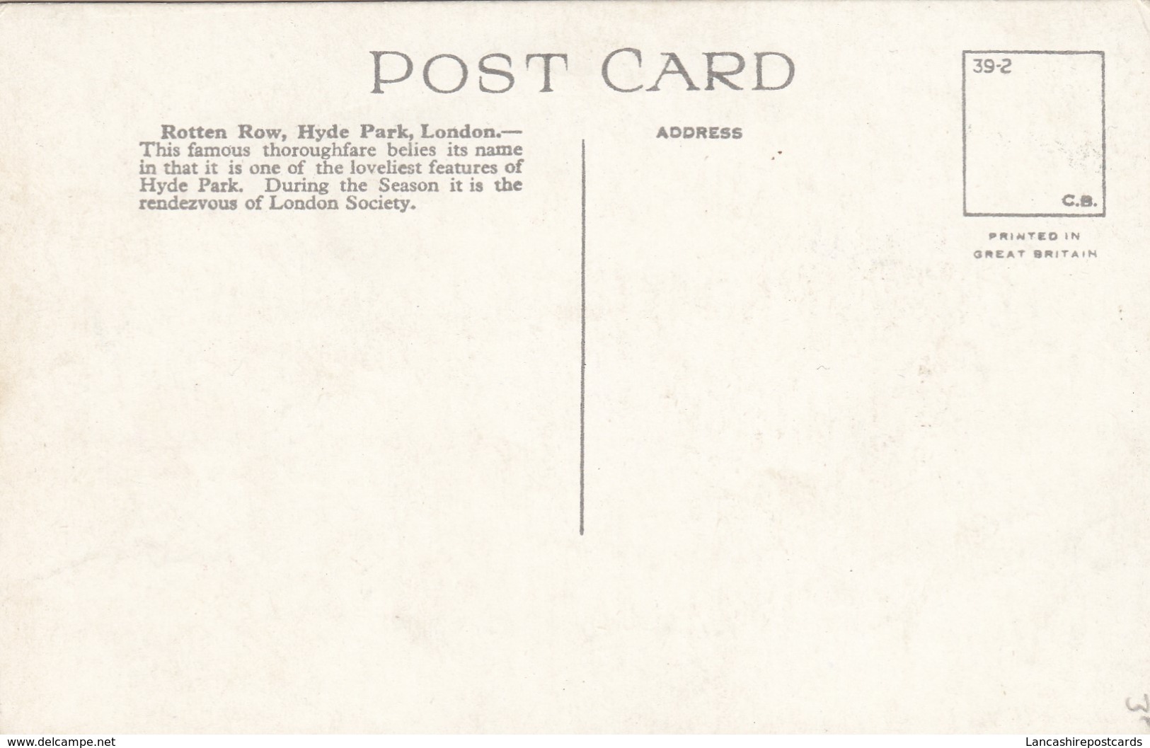 Postcard Rotten Row Hyde Park London   My Ref  B13750 - Other & Unclassified