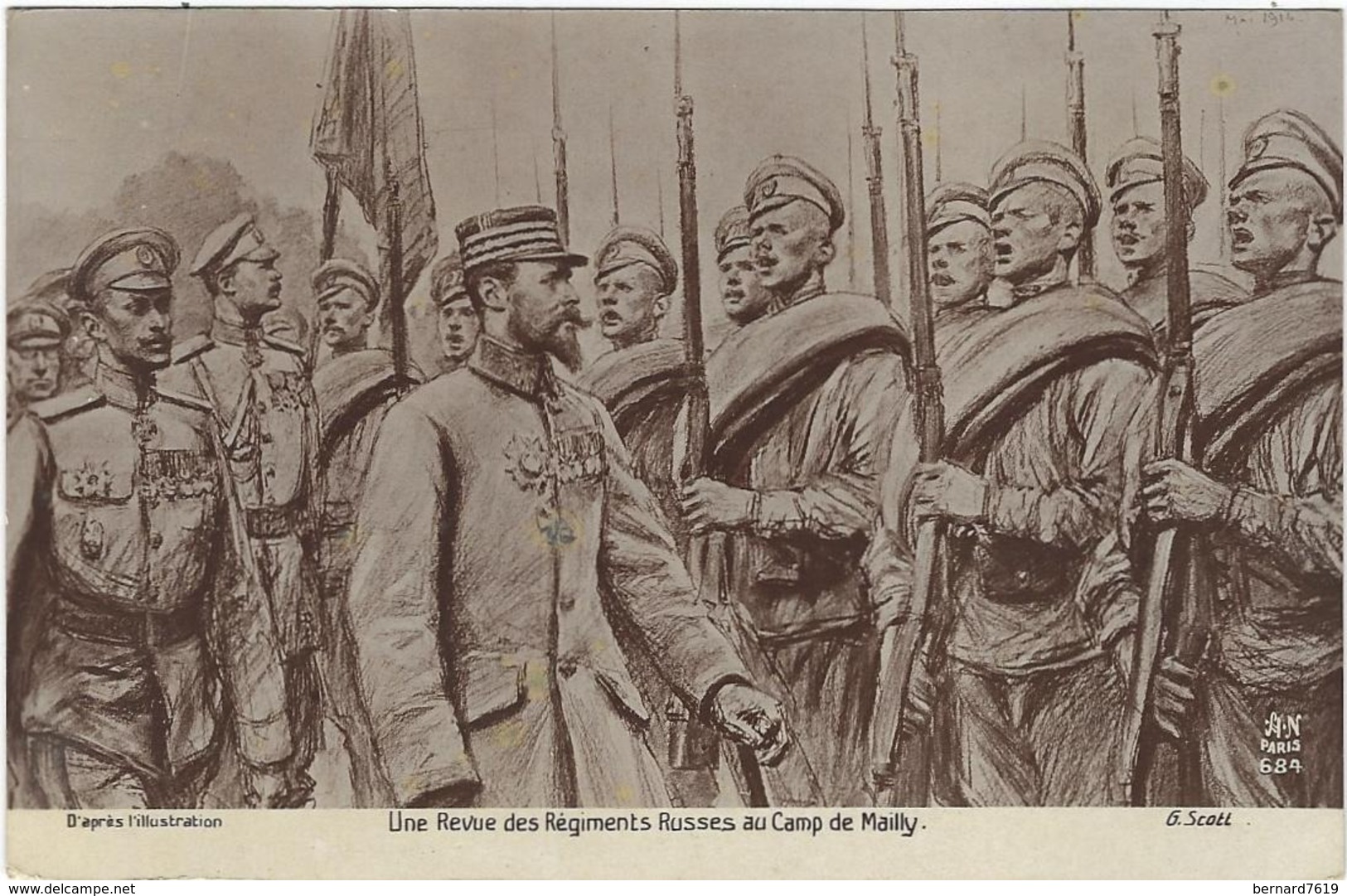 10 Mailly Le Camp  Une Revue Des Regiments Russes Au Camp De Mailly - Mailly-le-Camp