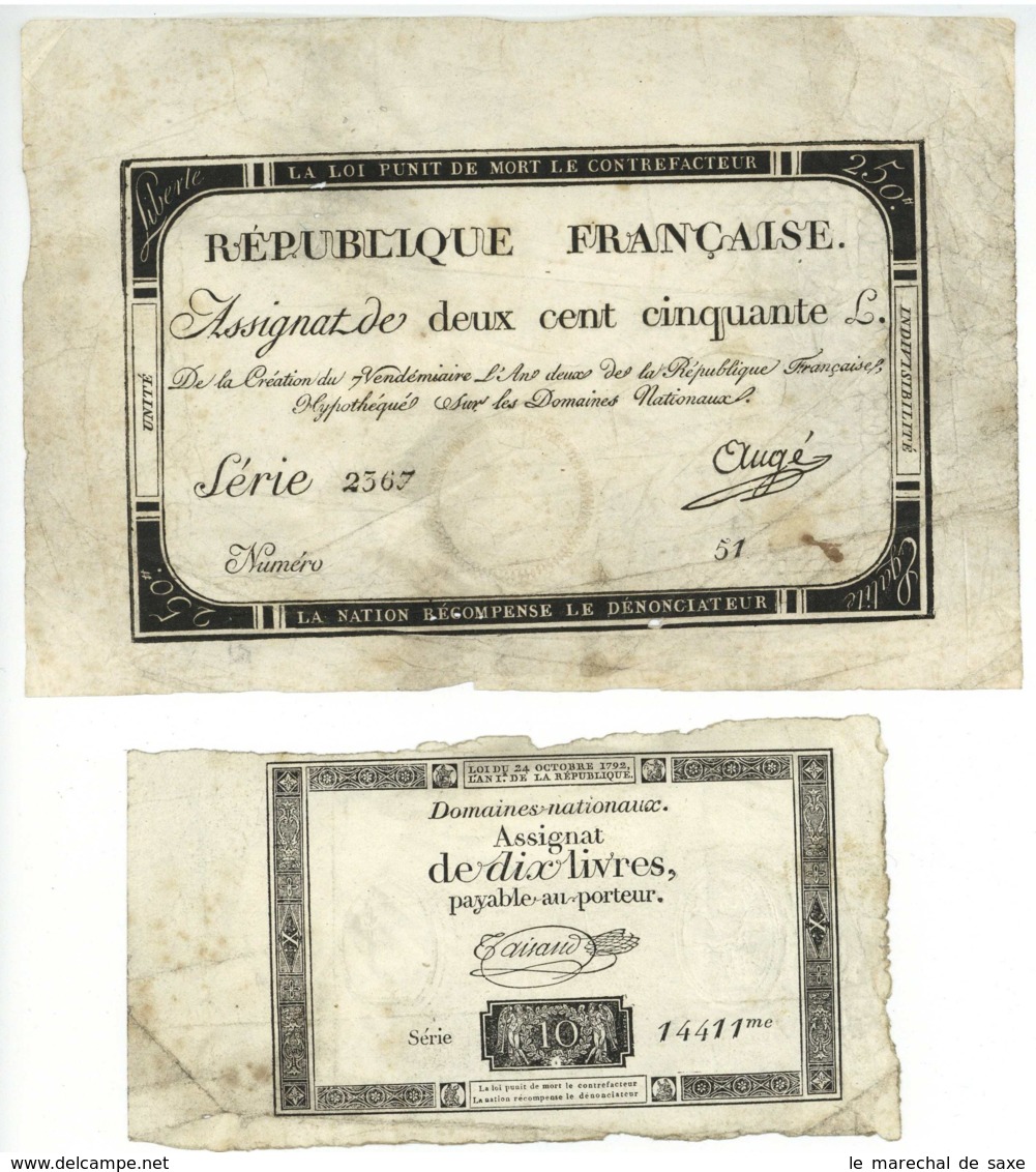 25 ASSIGNATS Revolution Francaise - Assignats