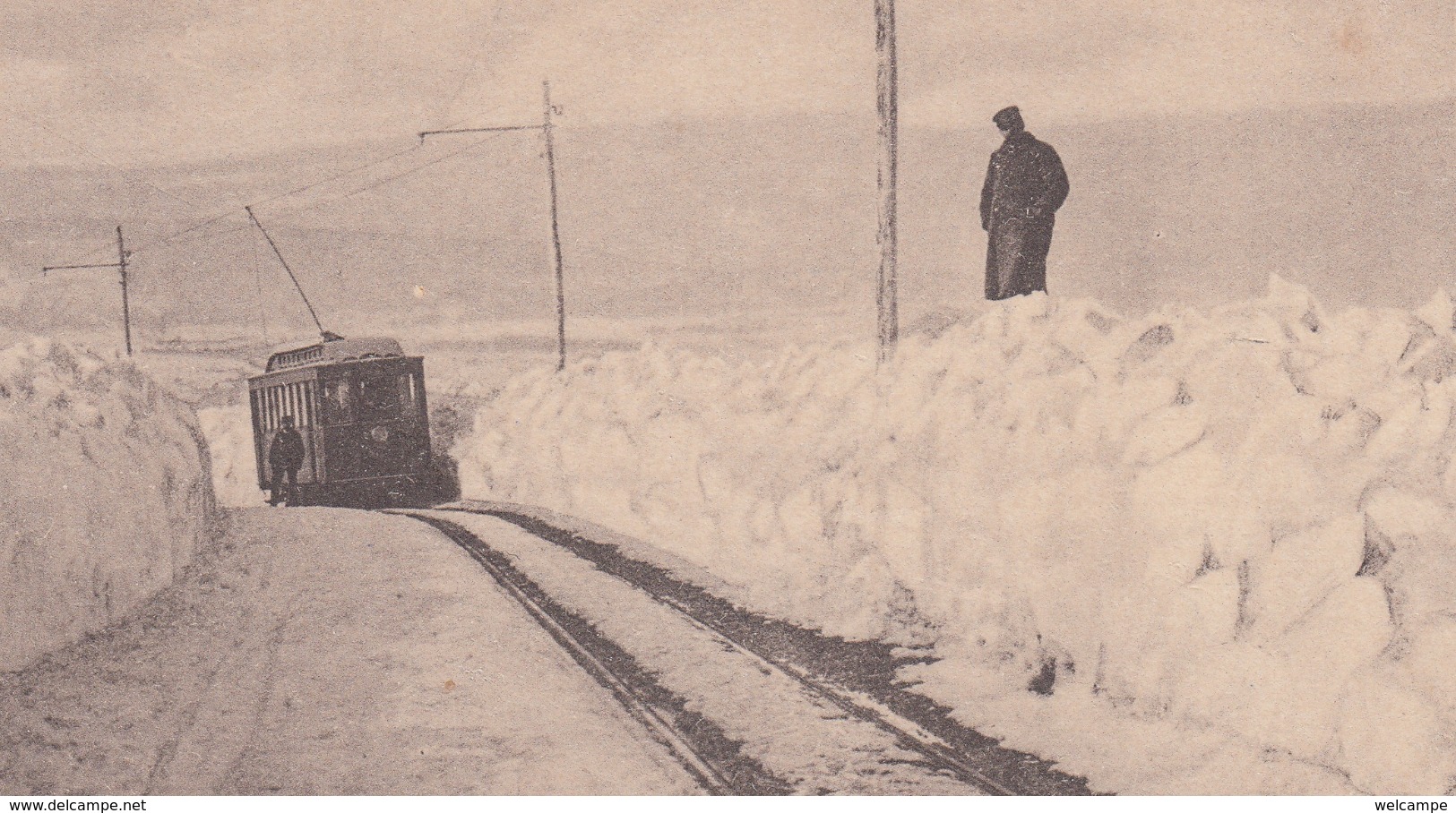 OUDE POSTKAART ZWITSERLAND - SCHWEIZ - SUISSE -   CHEMIN DE FER - ROLLE - GIMEL EN HIVER  1900'S - Gimel