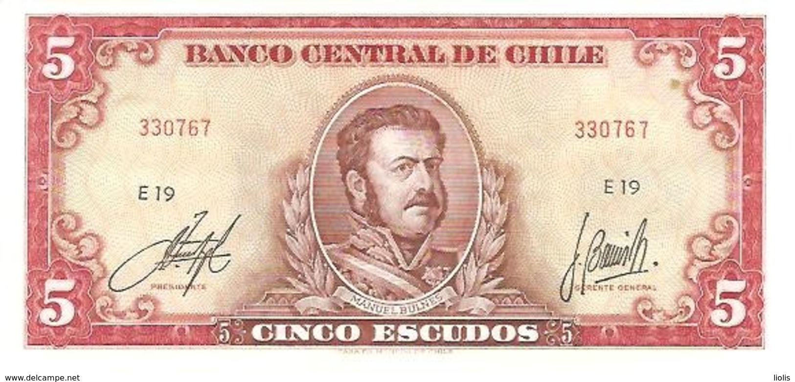 Chile  P-138  5 Escudos 1970-73  UNC - Chili