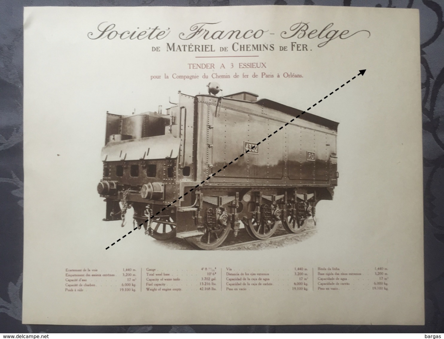 Affiche - Planche Train FRANCO BELGE DE MATERIEL DE CHEMINS DE FER De Paris à Orléans - Spoorweg