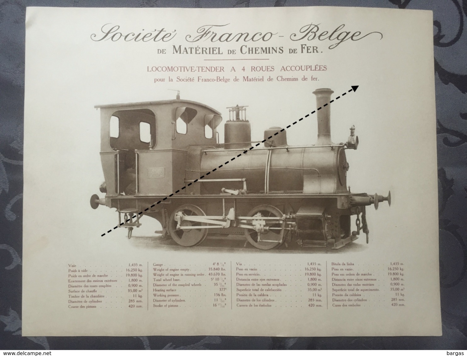 Affiche - Planche Train FRANCO BELGE DE MATERIEL DE CHEMINS DE FER - Spoorweg