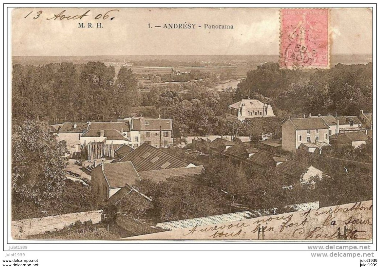 ANDRESY ..-- 78 ..-- Panorama . 1906 Vers CHELSEA ( Master BODEMER ) . Voir Verso . - Andresy