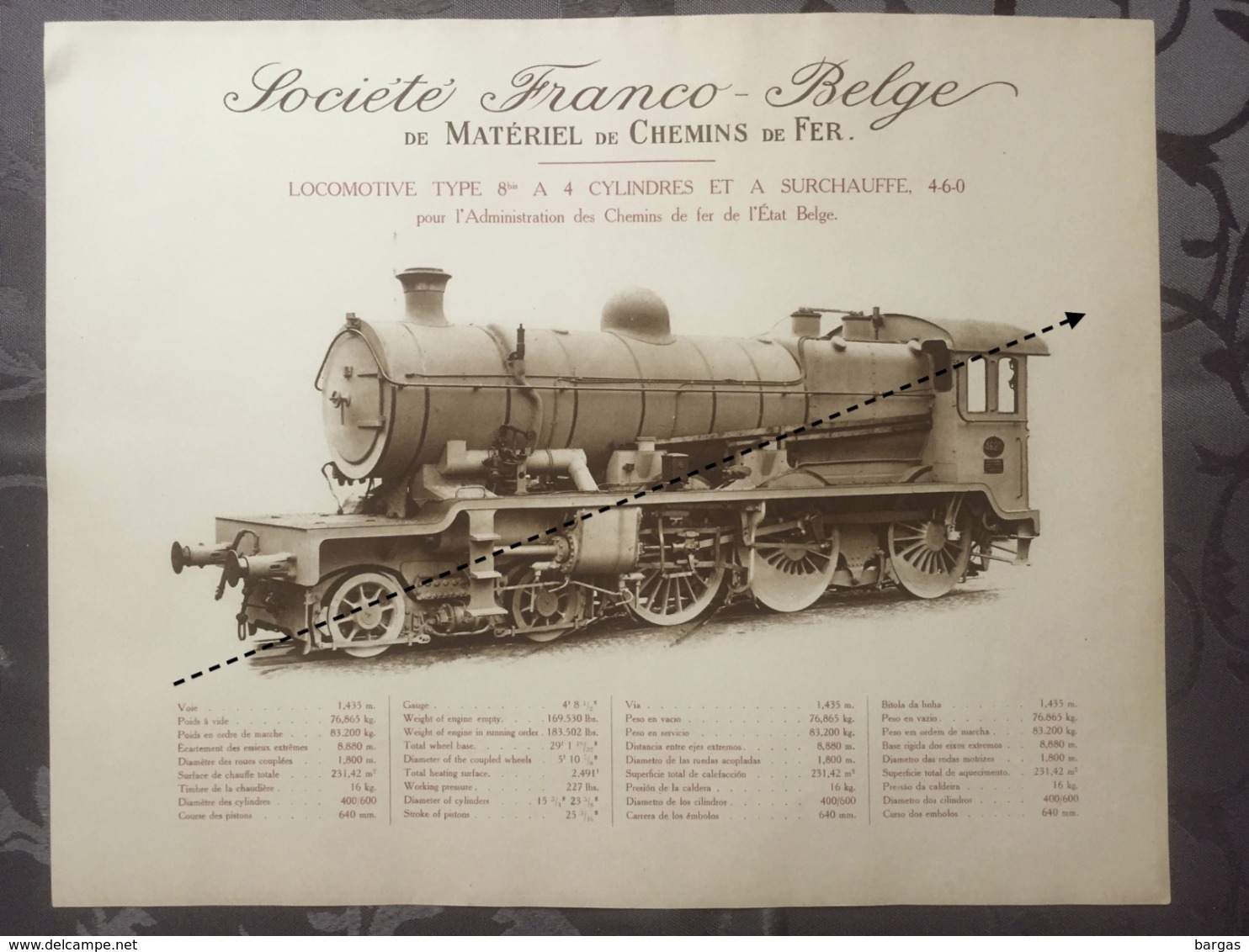 Affiche - Planche Train FRANCO BELGE DE MATERIEL DE CHEMINS DE FER De L'état Belge SNCB - Spoorweg