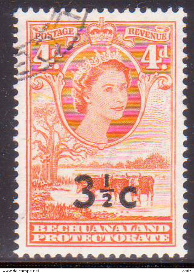 1961 BECHUANALAND Protectorate SG 161d 3½c On 4d Used Type III - 1885-1964 Protectorat Du Bechuanaland