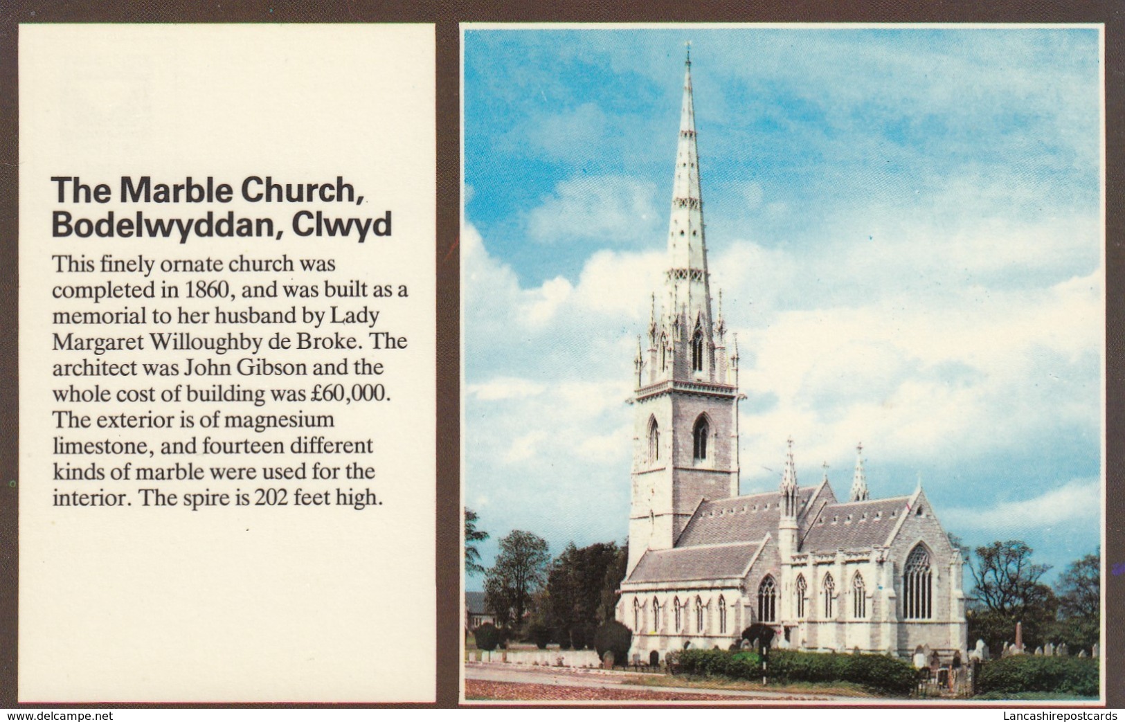 Postcard The Marble Church Bodelwyddan Clwyd  My Ref  B13754 - Denbighshire