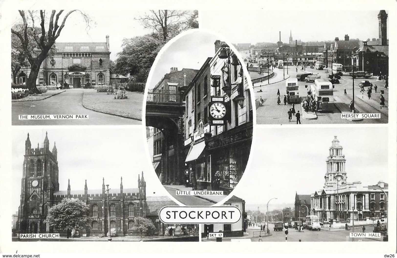 Stockport (Greater Manchester) - Multivues: Museum, Square, Church, Town Hall... Post Card Not Circulated - Manchester