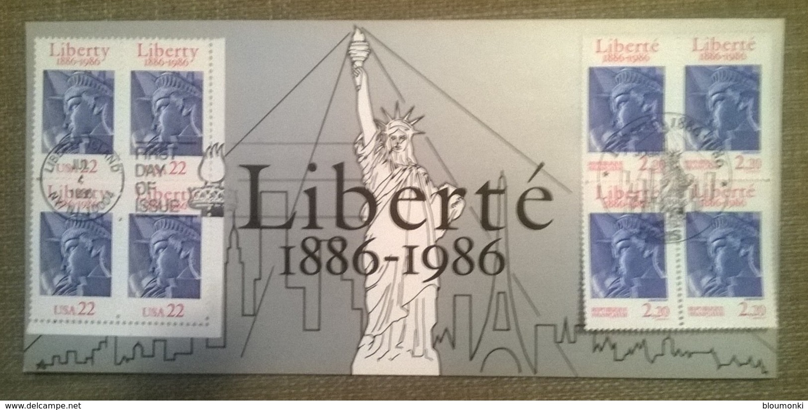 Bloc De 8 Timbres / Centenaire Liberté 1886 - 1986 // Usa Fdc - Unabhängigkeit USA