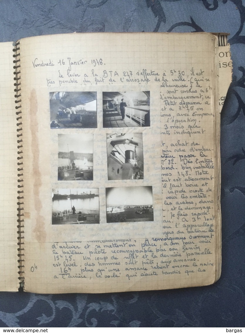 RARE Album Photo Journal D'un Pilote BTA 247 Aviation Française En Indo Chine Crash Avion Dakota Shangaï 1948 - Albumes & Colecciones