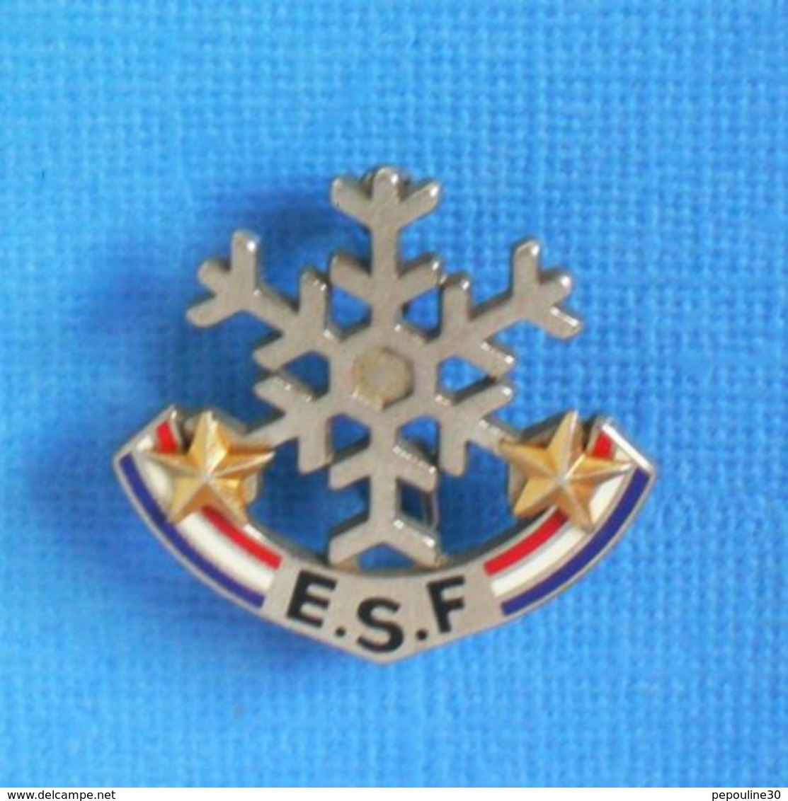 1 BROCHE //   ** E.S.F / ÉCOLE DU SKI FRANÇAIS / FLOCON 2 ÉTOILES ** - Wintersport