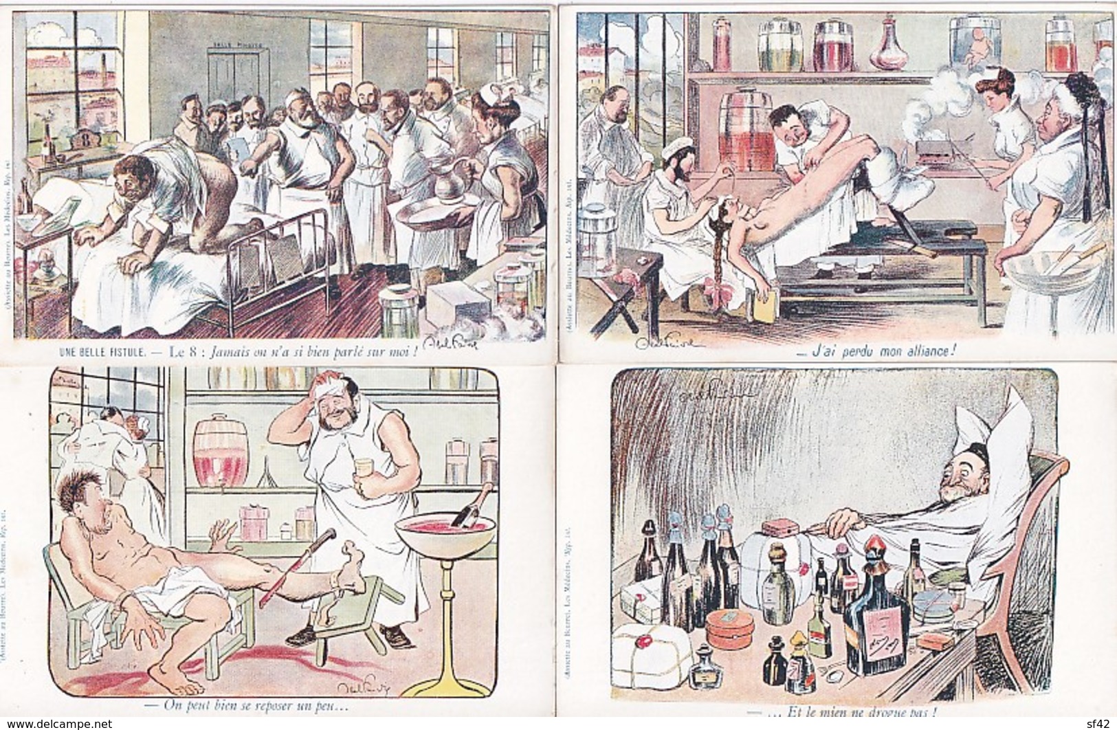 L  ASSIETTE AU BEURRE   . LES MEDECINS   ILLUSTRE PAR ABEL FAIVRE     8 CARTES - Faivre