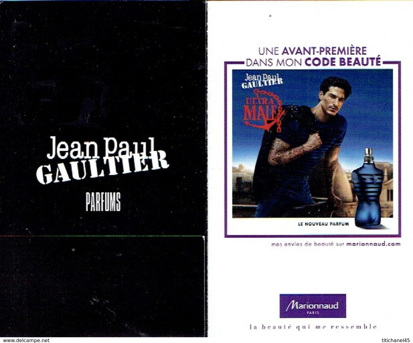 Carte Promo Porte Carte Jean-Paul GAULTIER  "ULTRA MALE"  + Carte Avec Patch - Modern (ab 1961)