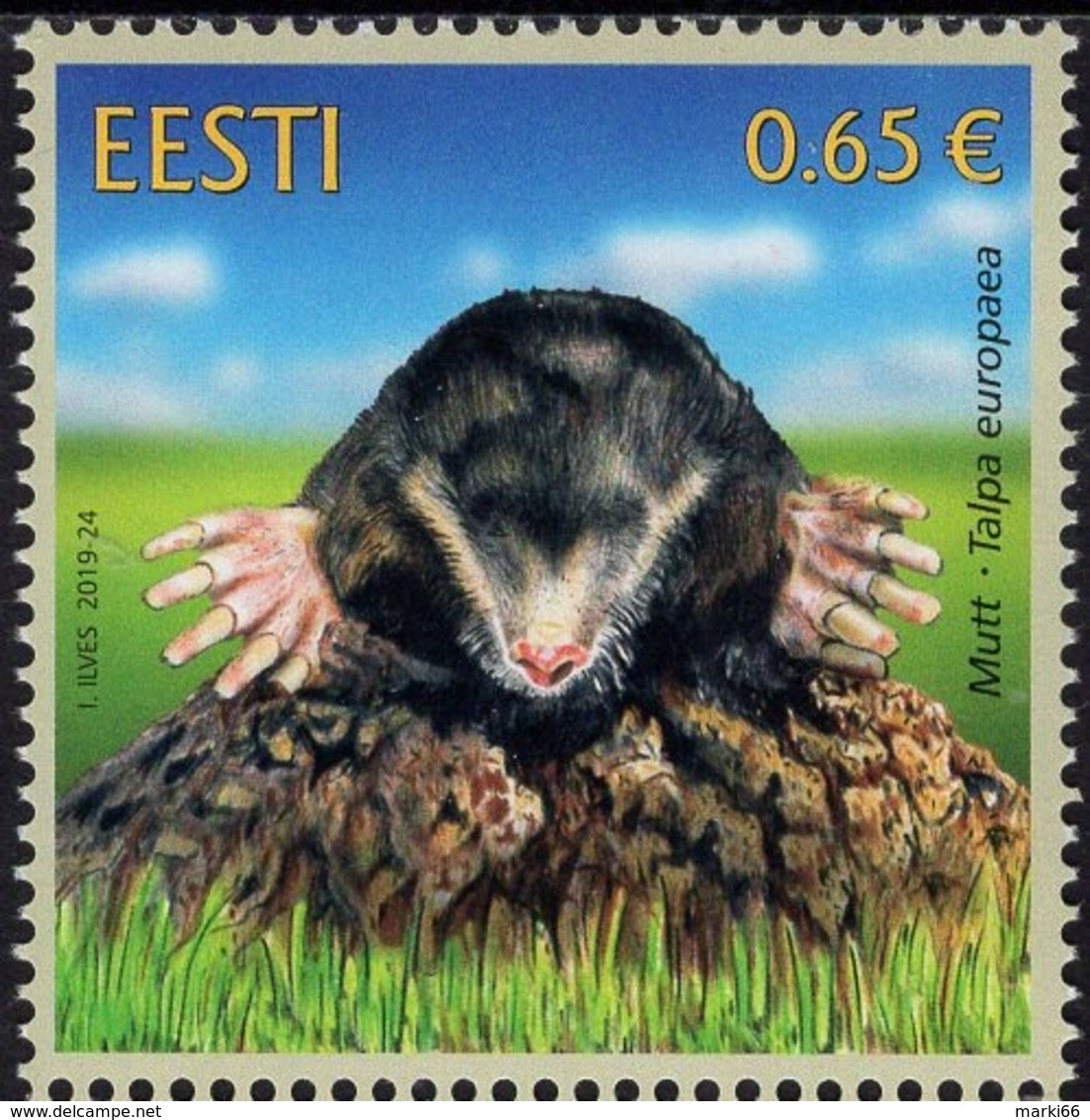 Estonia - 2019 - Estonian Fauna - The Mole - Mint Stamp - Estonia