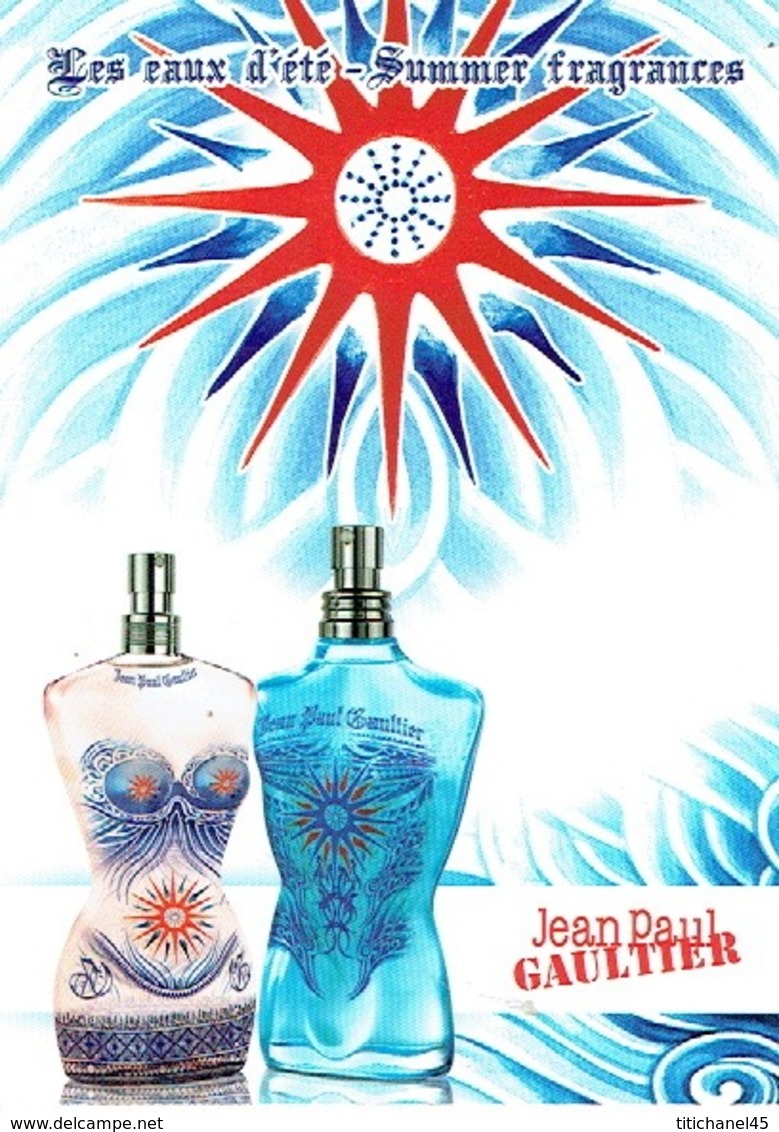 Carte Postale Glacée Jean-Paul GAULTIER  "LES EAUX D'ETE - SUMMER FRAGRANCES"  - Perfume Card USA - Modern (from 1961)