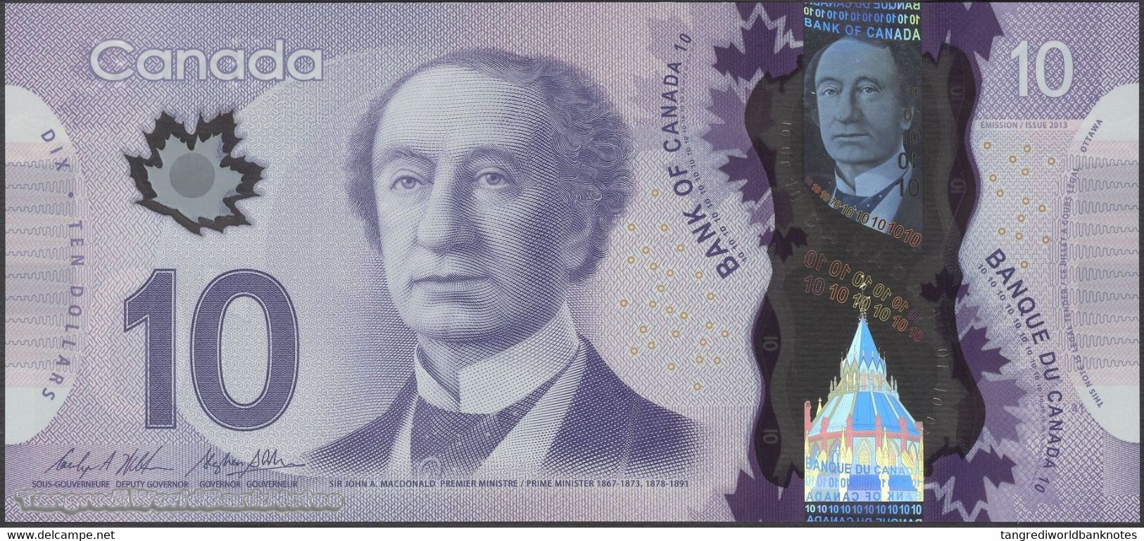 TWN - CANADA 107c - 10 Dollars 2013 Polymer - Prefix FTV - Signatures: Wilkins & Poloz UNC - Canada