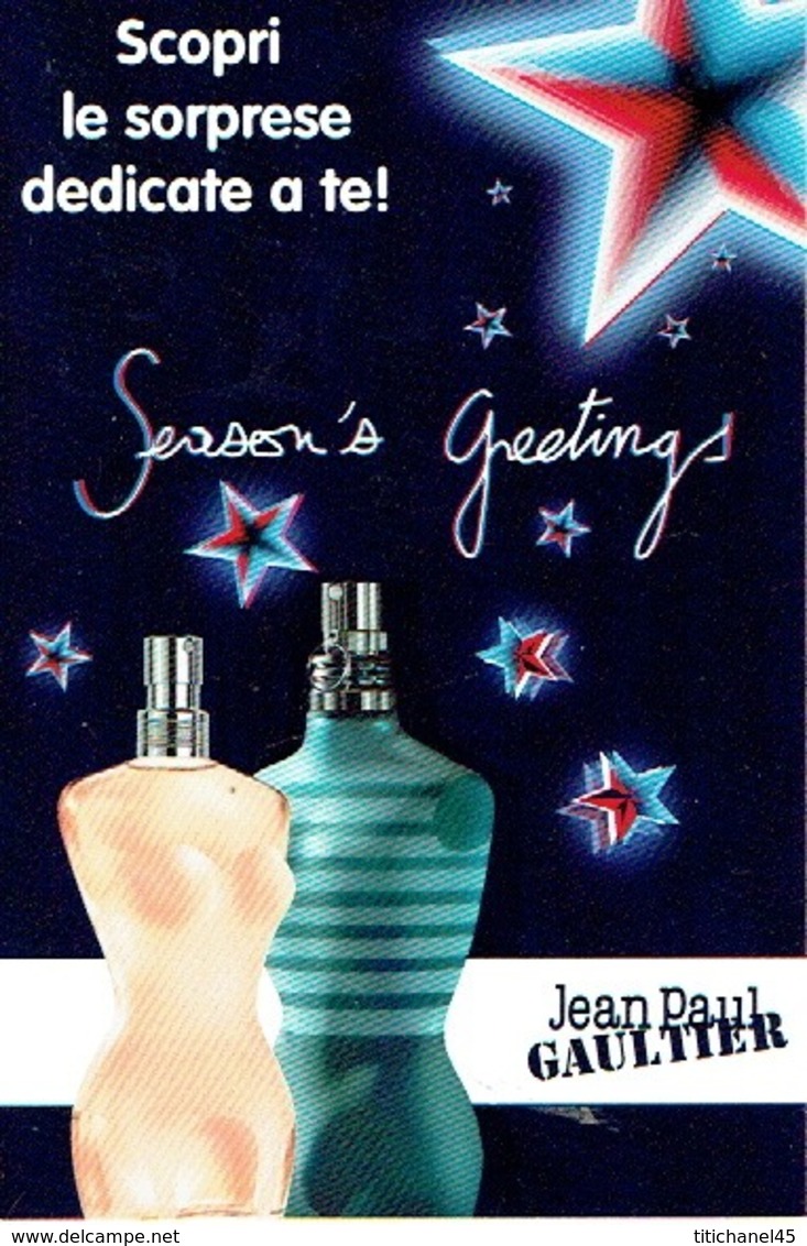 Carte Postale Jean-Paul GAULTIER  "SEASON'S GREETINGS"  - Perfume Card ITALIE - Modern (from 1961)